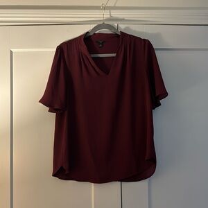 Plum Ann Taylor Factory short sleeve blouse - medium petite